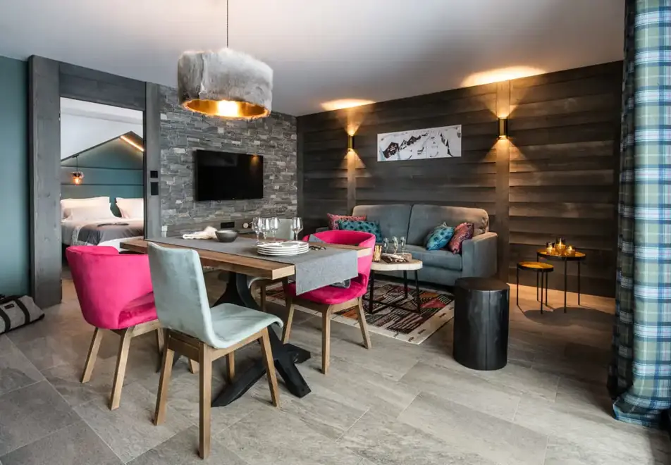 Izia, Val d'Isere (self catered apartments) - Dining area (example of 2 bed 4 apartment)