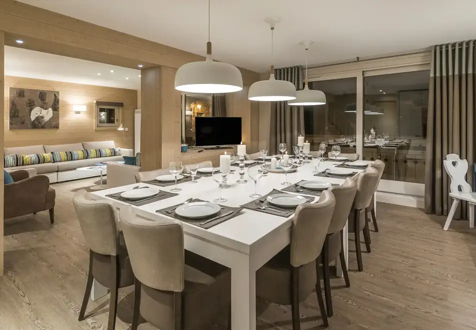 Chalets du Jardin Alpin, Val d'Isere (Espace Killy) - Dining Area (5 bed 10/12)