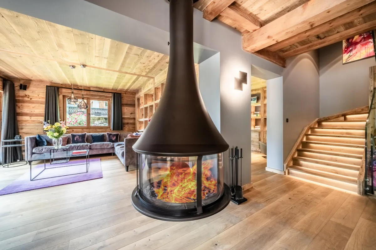 Chalet Kerasia, Morzine (self catered chalet) - Fireplace