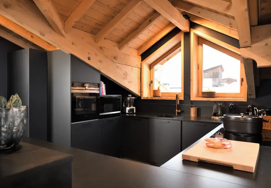 Chalet Fabriel, Montgenevre (self catered chalet) - Open plan living space over 2 floors