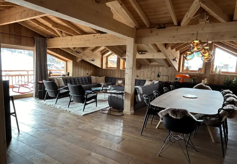 Chalet Fabriel, Montgenevre (self catered chalet) - Open plan living space over 2 floors